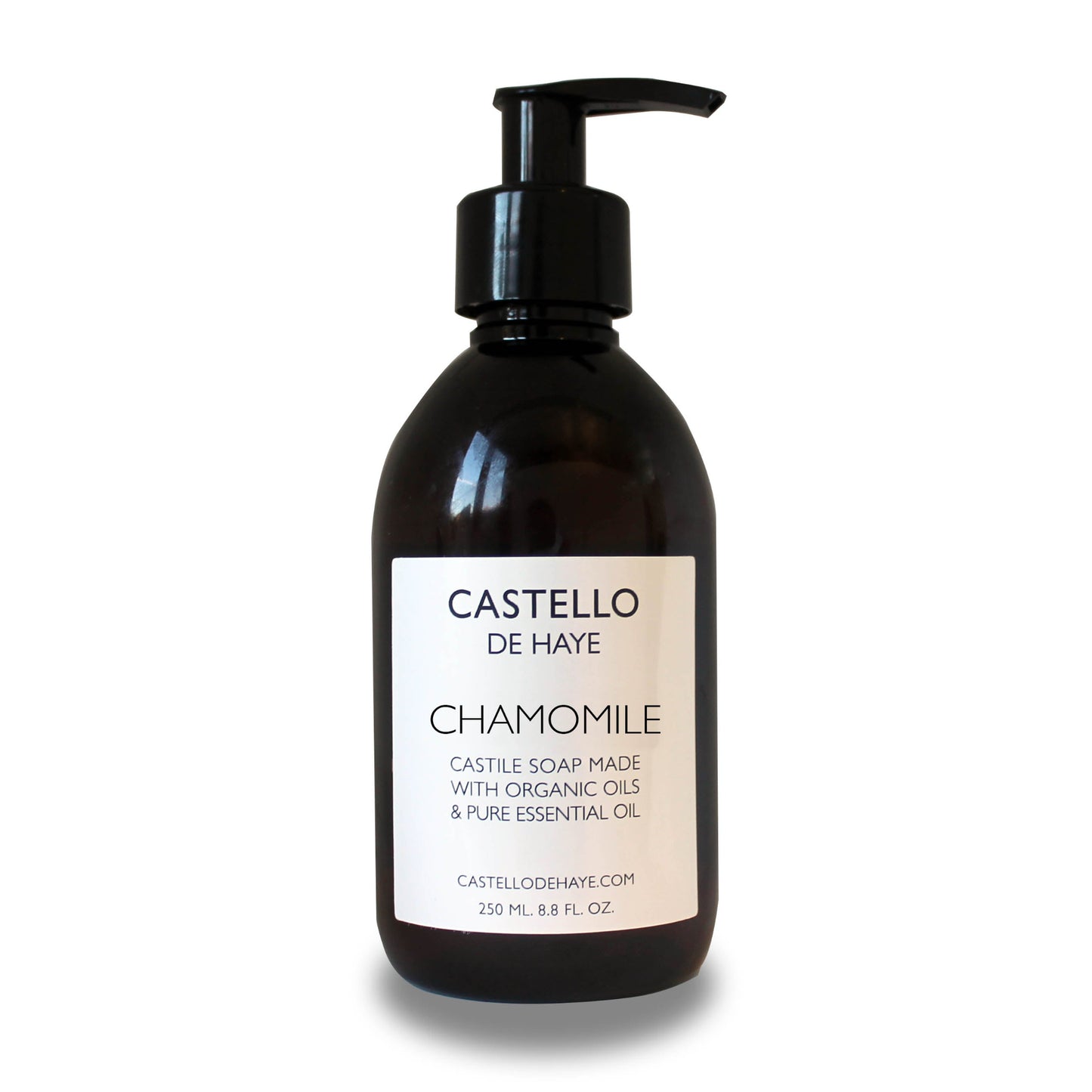 Castello de Haye Chamomile soap bottle on a white background
