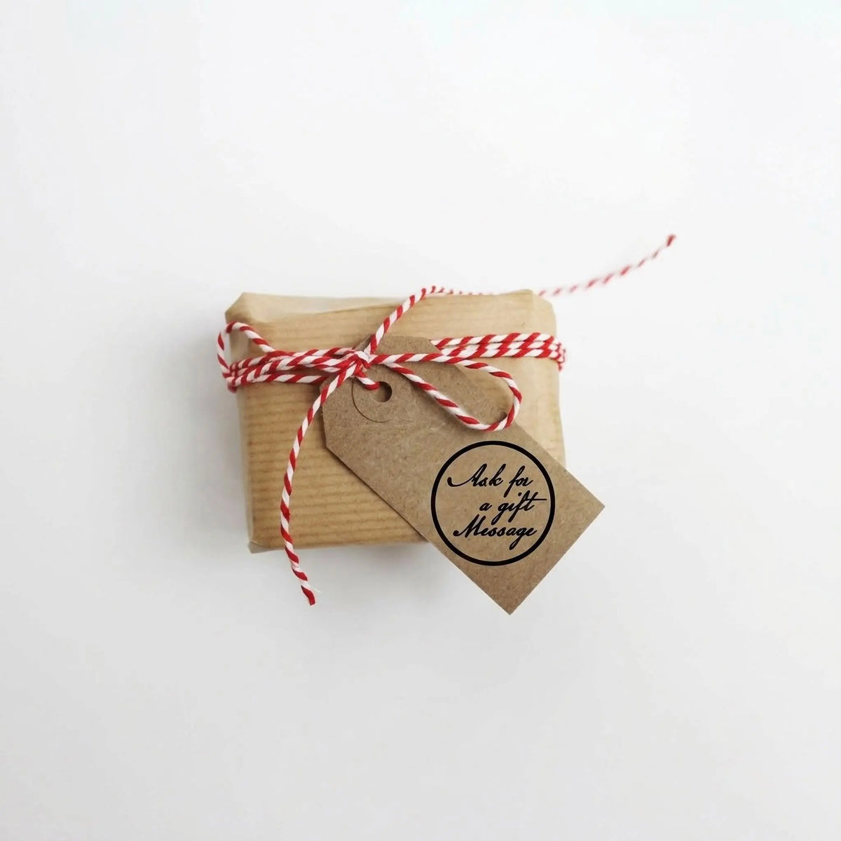 Castello de Haye natural soap wrapped in Eco-friendly kraft paper with tag saying Ask for a gift message