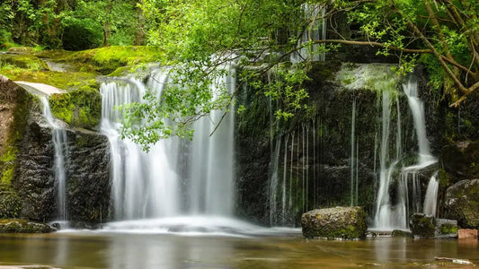 Swan's Well local waterfall spring water source for natural handmade skincare - Castello de Haye
