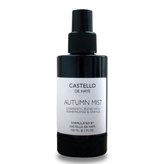 Black bottle of Castello de Haye Autumn Mist on a white background