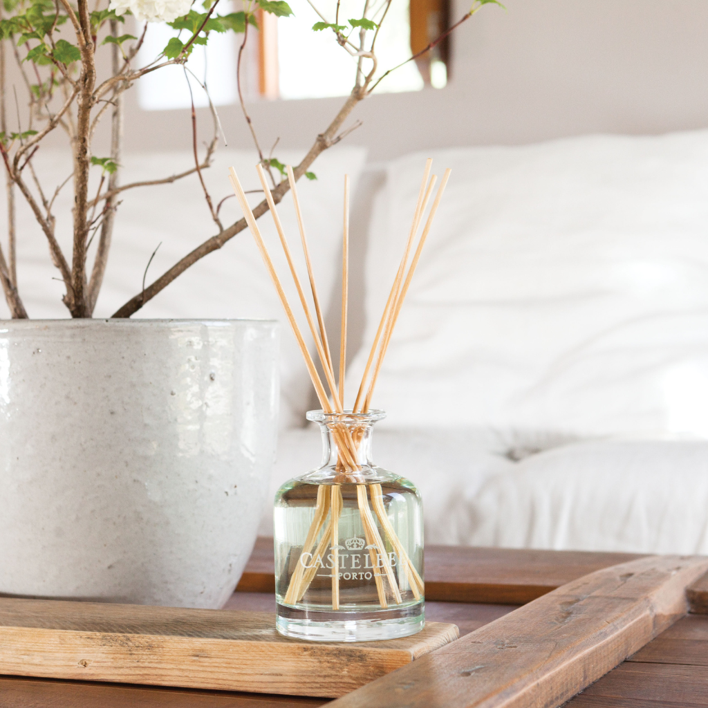 Lifestyle image of verbena reed diffuser