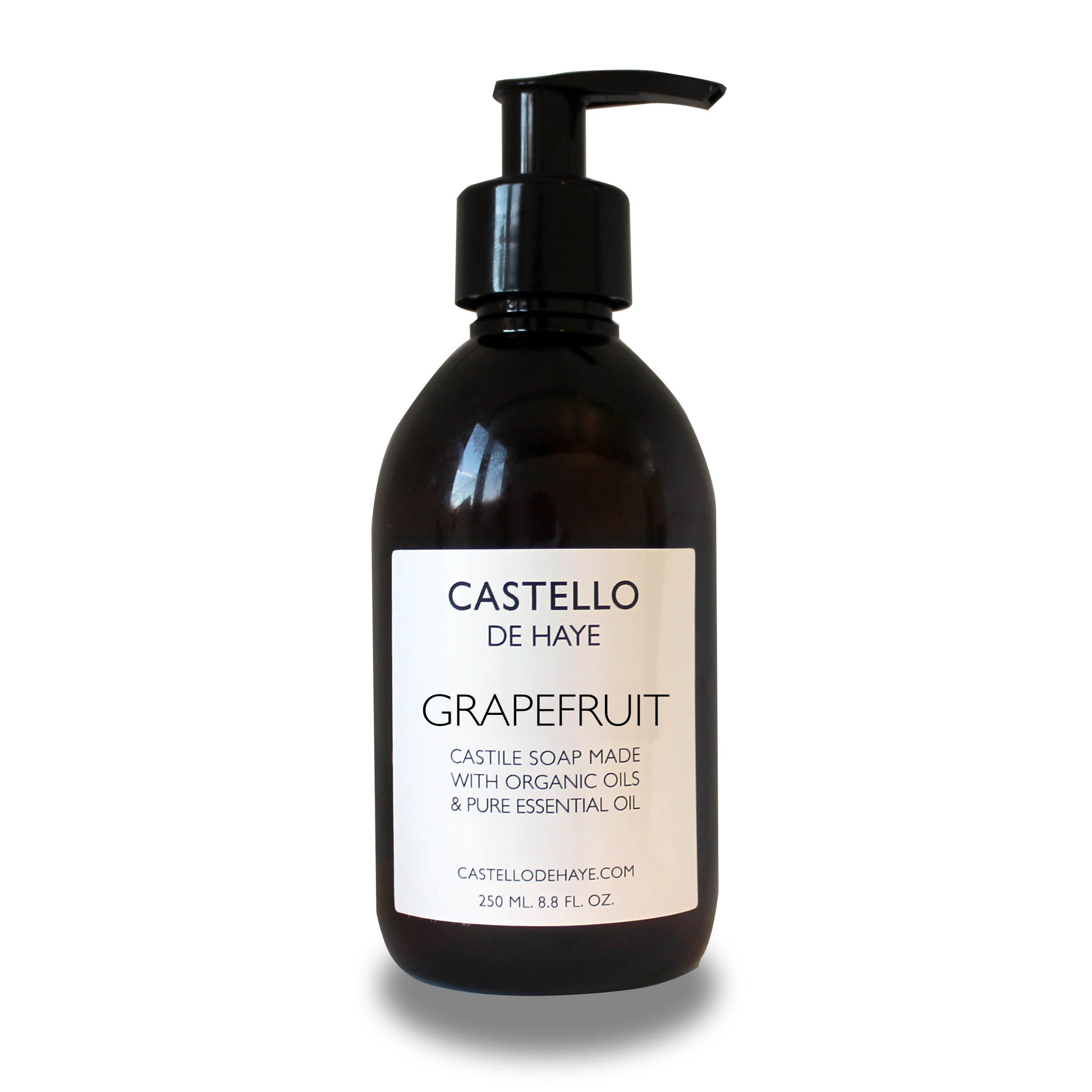 Castello de Haye Grapefruit soap bottle on a white background