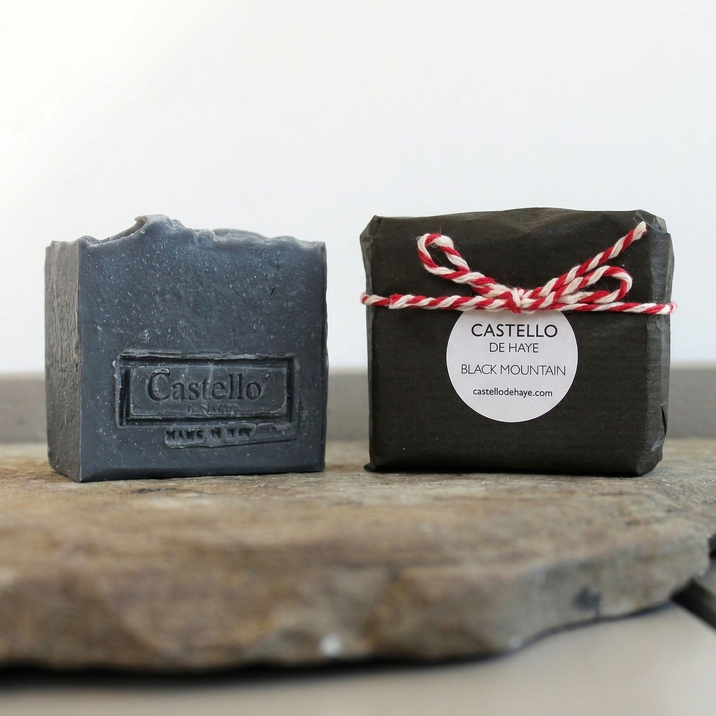 Castello de Haye activated charcoal and pine soap bar, 200g
