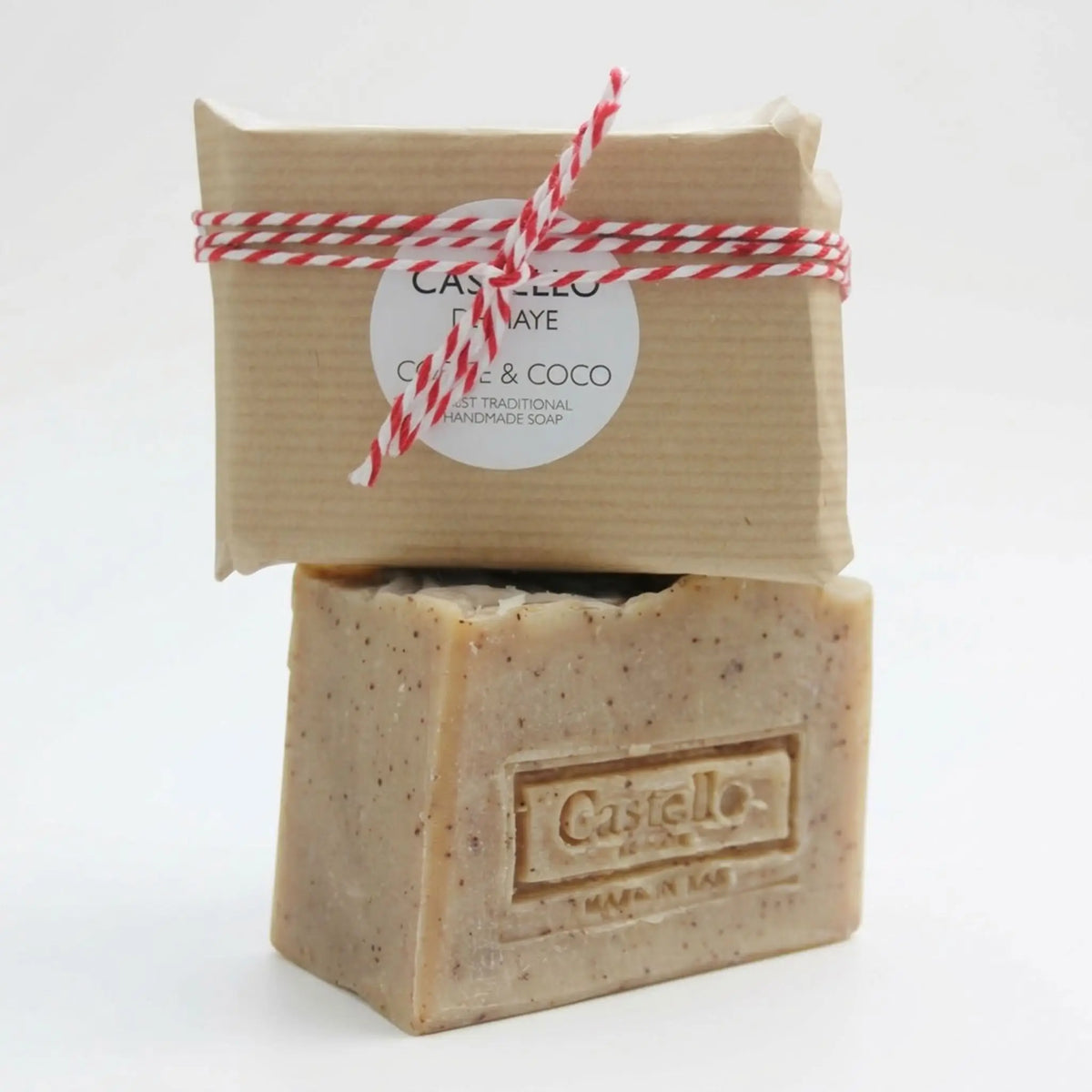 Coffee soap bar with coconut oil and exfoliating coffee grounds - handmade natural kitchen soap by Castello de Haye