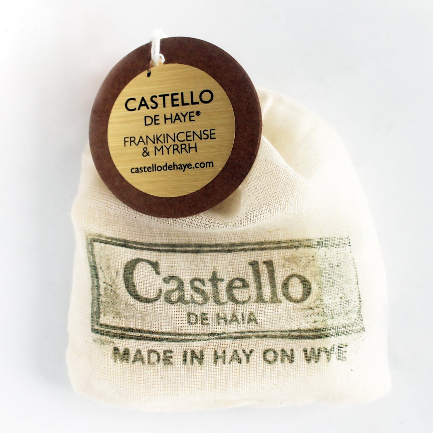 Frankincense & Myrrh Guest Soap Bar, in Muslin Gift Bag, 40g