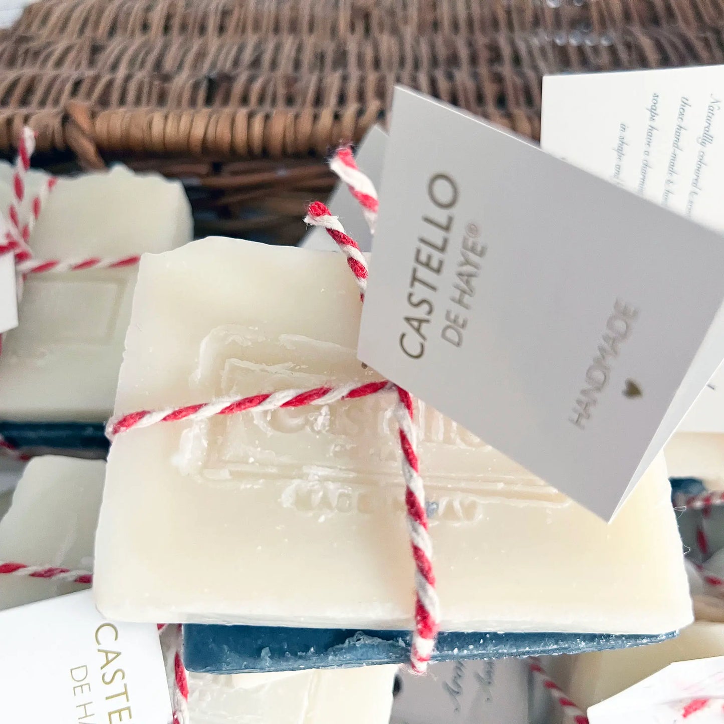 Castello de Haye olive oil soap bar assortment, tied with twine