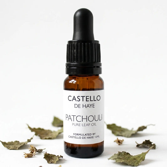 Castello de Haye Patchouli Essential Oil 10ml amber glass apothecary bottle