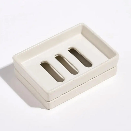 Portland Stone Jesmonite Soap Dish with Tray