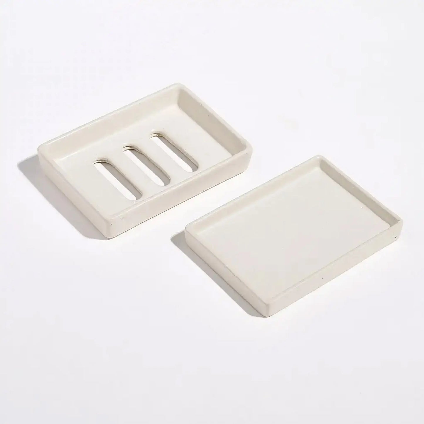 Portland Stone Jesmonite Soap Dish with Tray