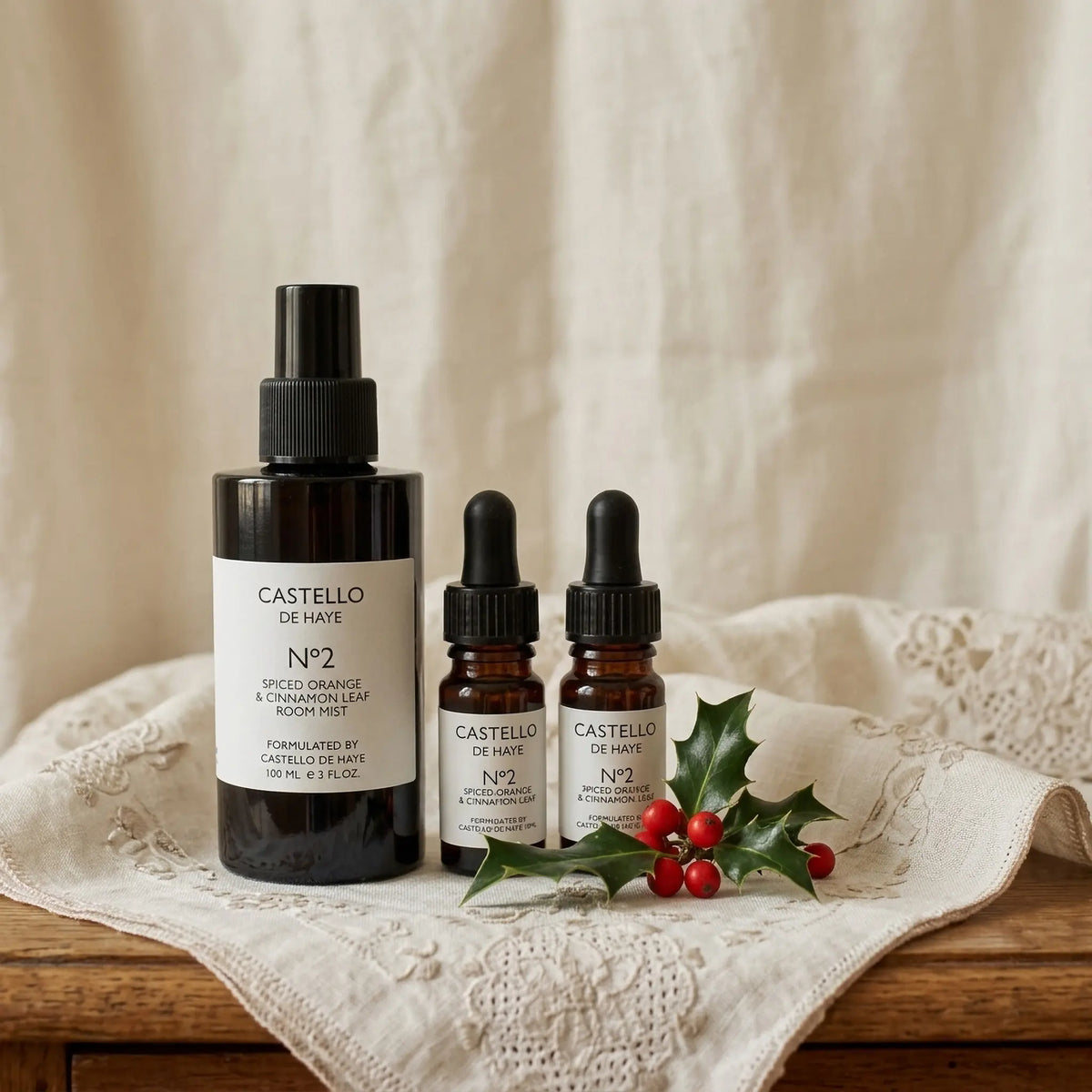 Aromatherapy essential oil mist — Spiced Orange, Frankincense & Clove blend by Castello de Haye