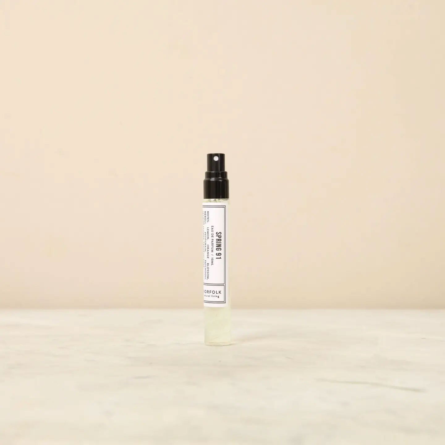 91 Days of Spring natural parfum open bottle showing spray

